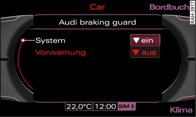 Display: Audi braking guard